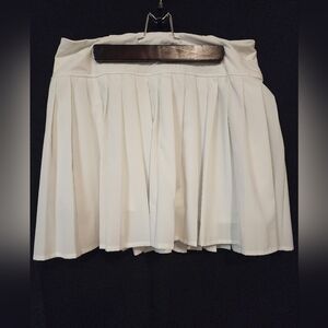 SO Cream Pleated A-Line Mini Skirt Casual